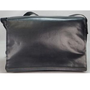 Bally Men's Leather Messenger Bag, Black